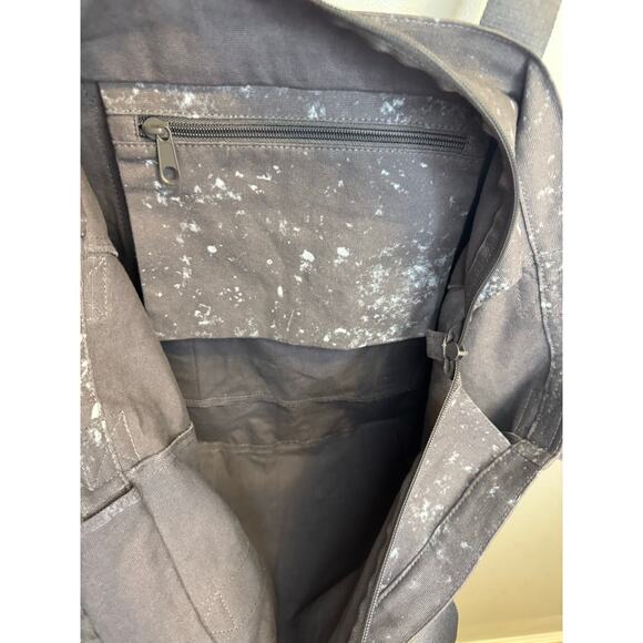 Victoria's Secret PINK gray charcoal acid wash canvas tote Weekender Travel Bag - Picture 8 of 13